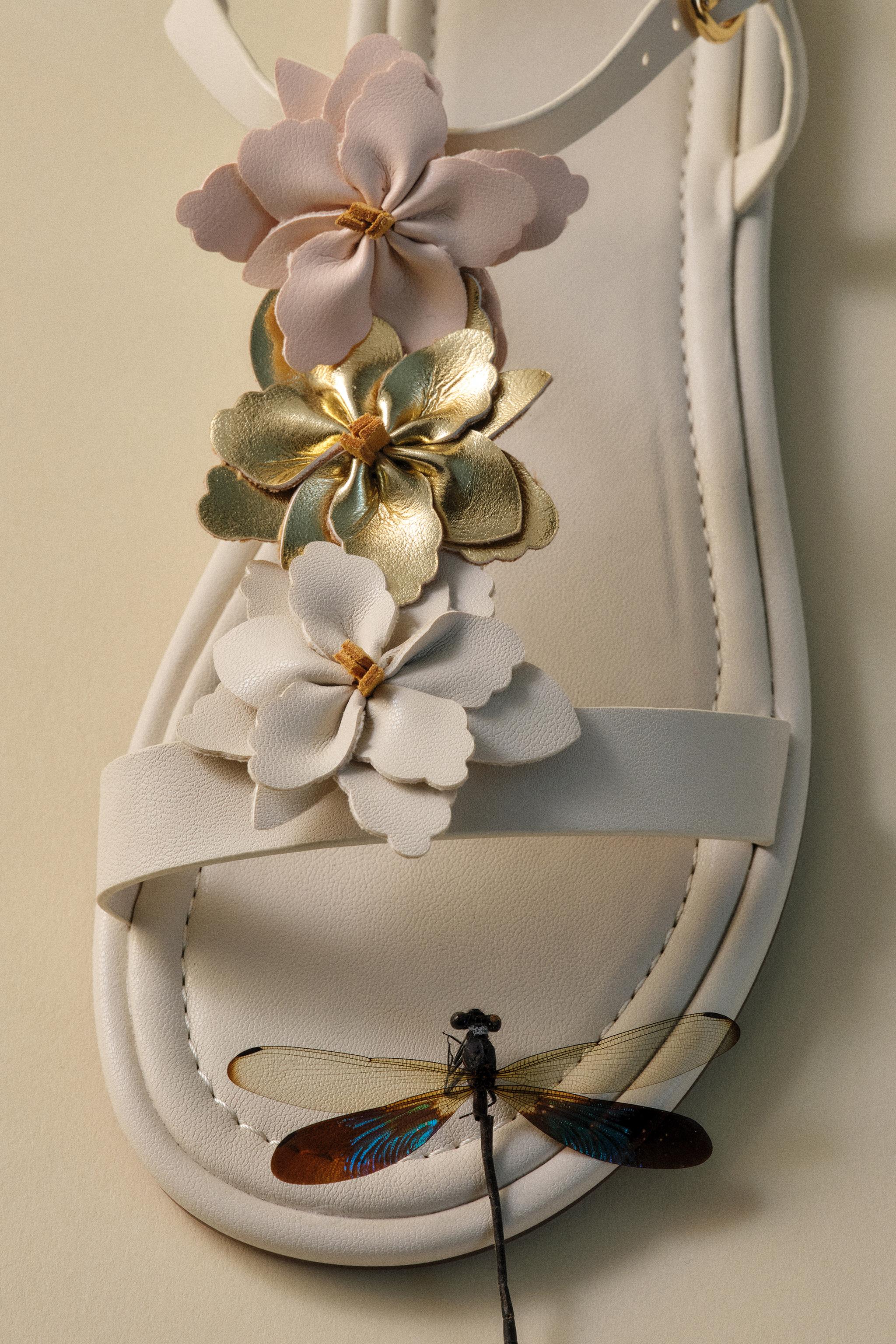 FLORAL SANDALS — White