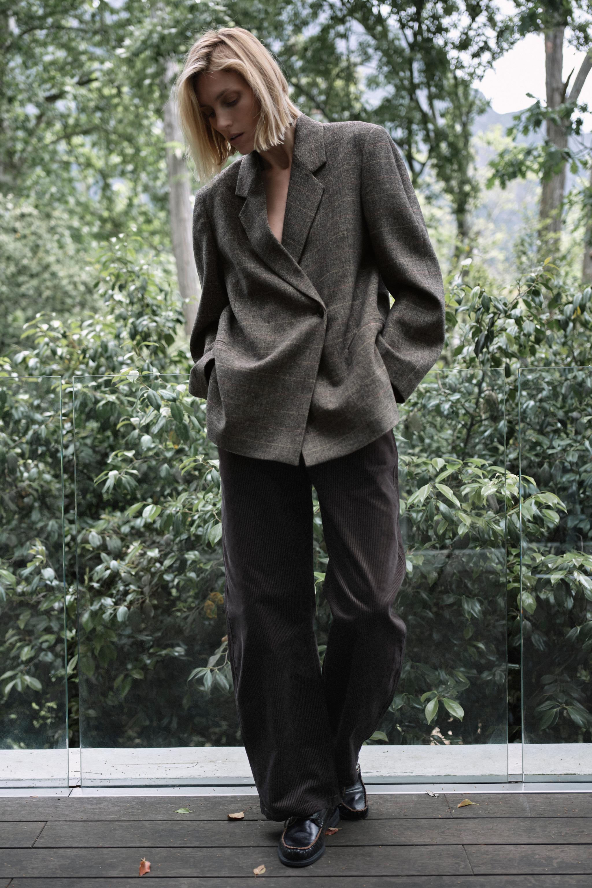 OVERSIZE PLAID BLAZER WITH WOOL ZW COLLECTION