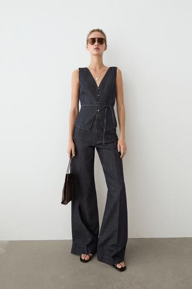 Chaleco denim total look - Azul de Zara
