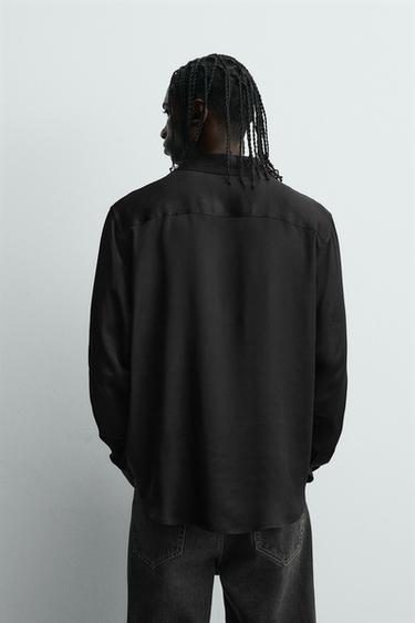 CHEMISE POLO FLUIDE À LACET - Noir de Zara - Image 2