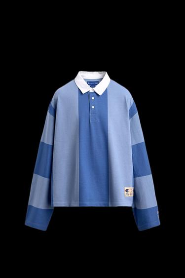 CHAMPION ® X ZARA COLOUR BLOCK POLO SHIRT - Blue by Zara