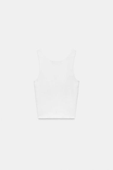 RIB KNIT TOP - White by Zara - Image 3