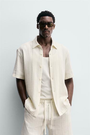 REGULAR FIT TEXTURED SHIRT - Ecru by Zara