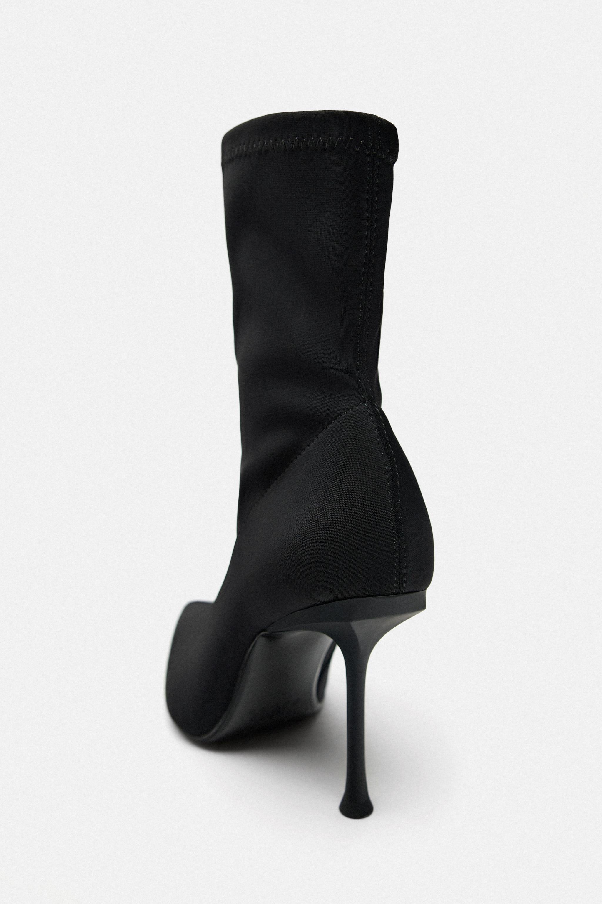 Zara fabric heeled ankle sale boots