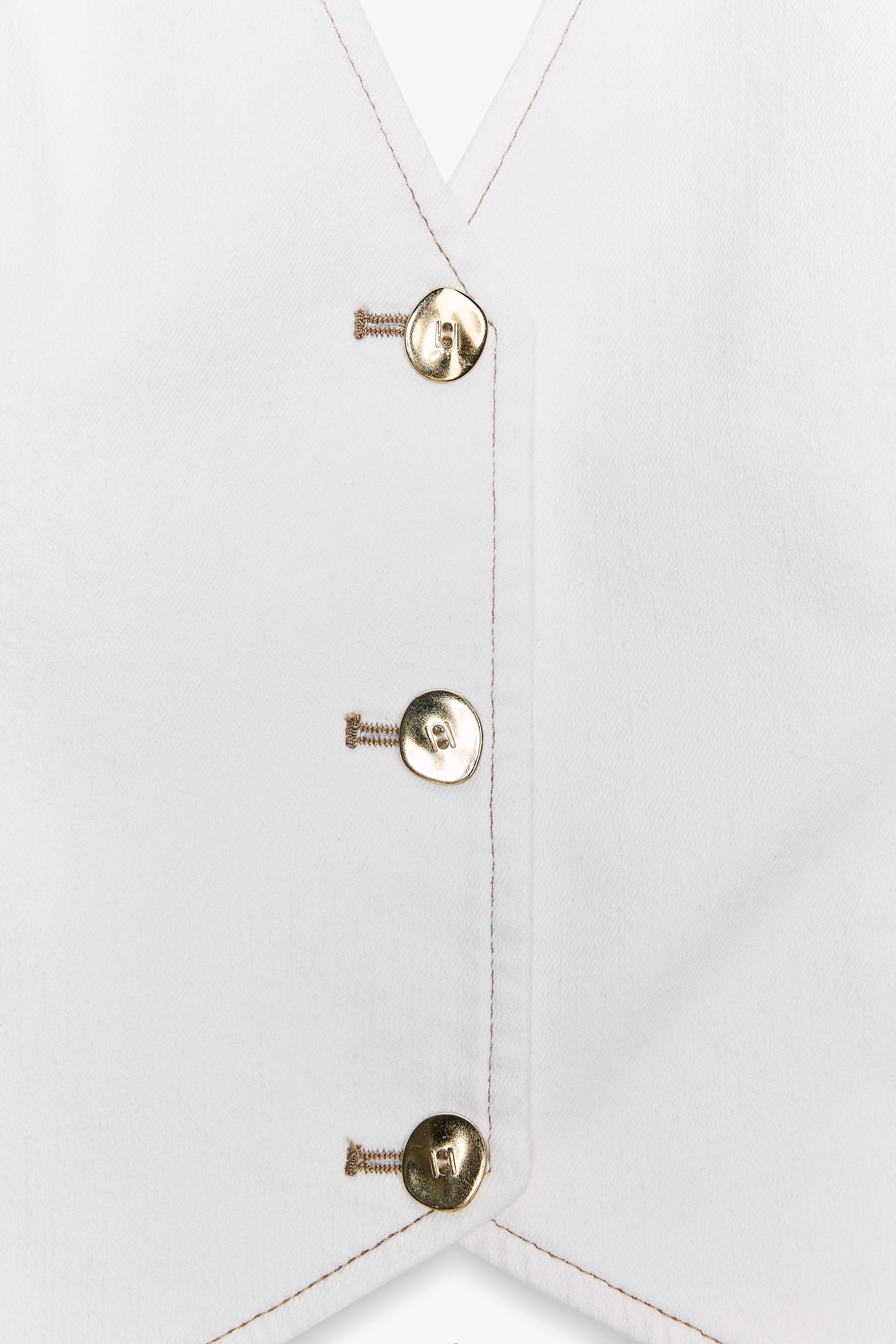 Z1975 デニムホルターネックショートトップス - ホワイト | ZARA