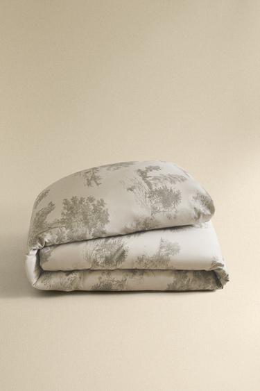 HOUSSE DE COUETTE SATIN TOILE DE JOUY - Gris clair de Zara - Image 4