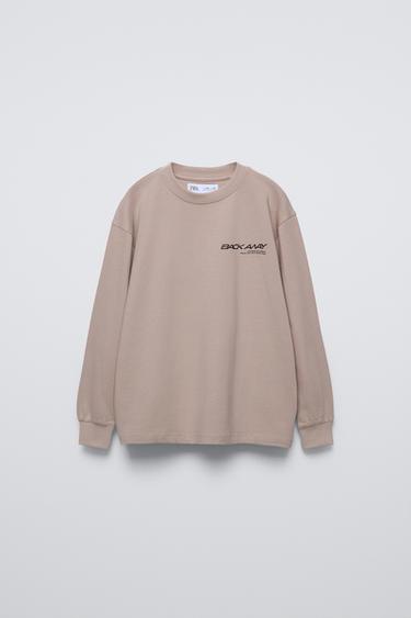 SLOGAN PRINT T-SHIRT - Dusty pink by Zara - Image 0