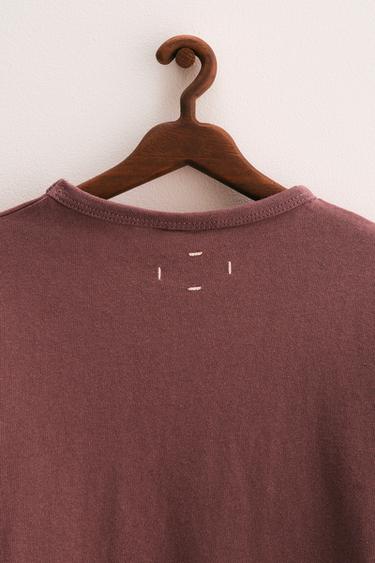 Zara ZARA TIMELESS - PLAIN COTTON T-SHIRT - Burnt umber