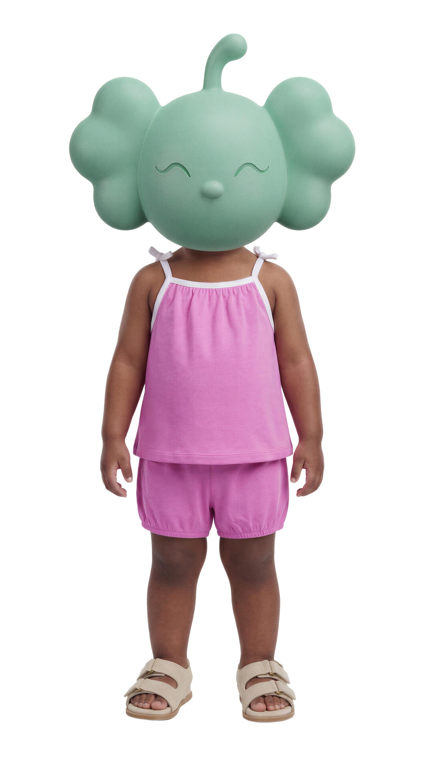 PLAIN T-SHIRT AND BLOOMER SET — Light mauve