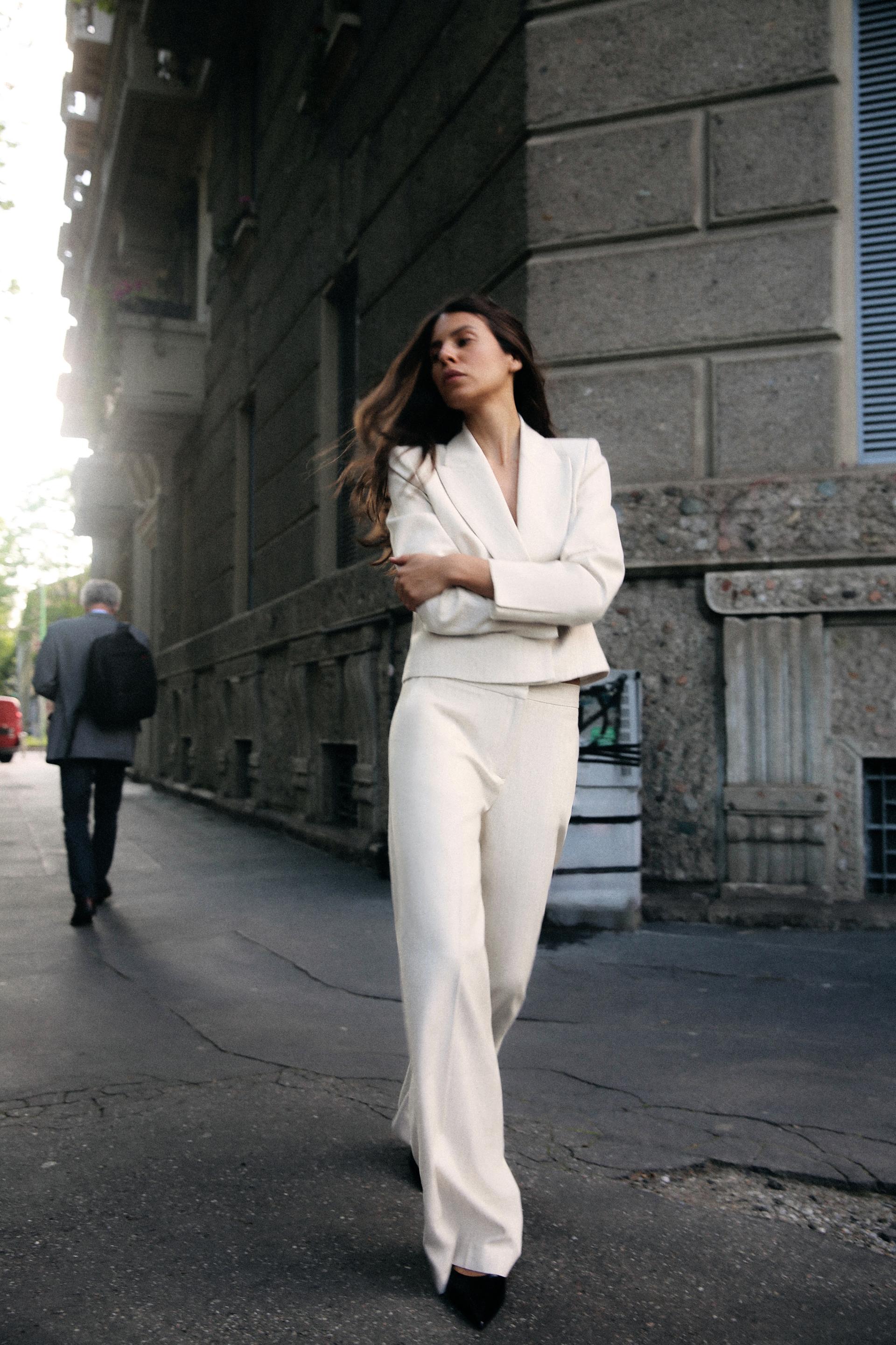 STRAIGHT LEG TWILL PANTS Light beige ZARA United States