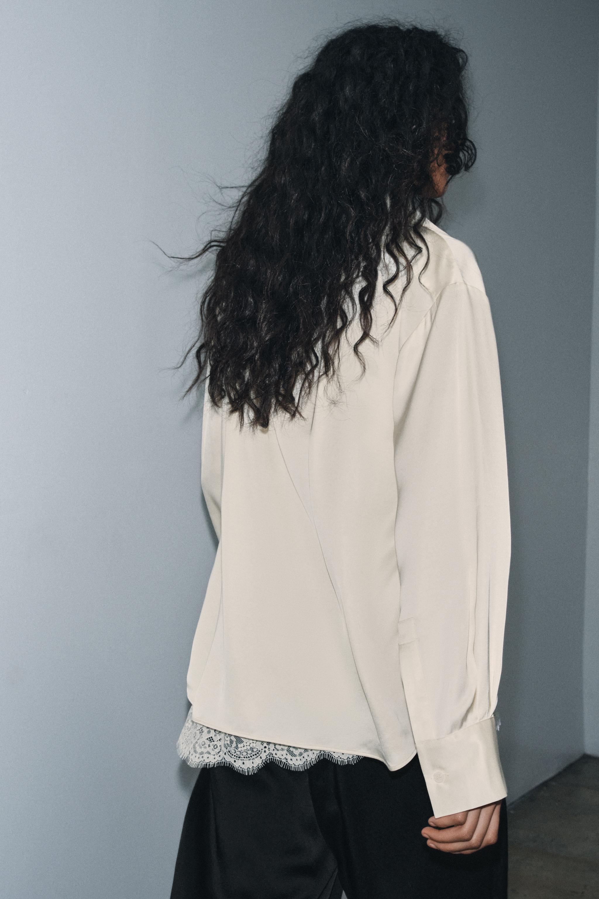 COMBINATION SATIN EFFECT BLOUSE ZW COLLECTION