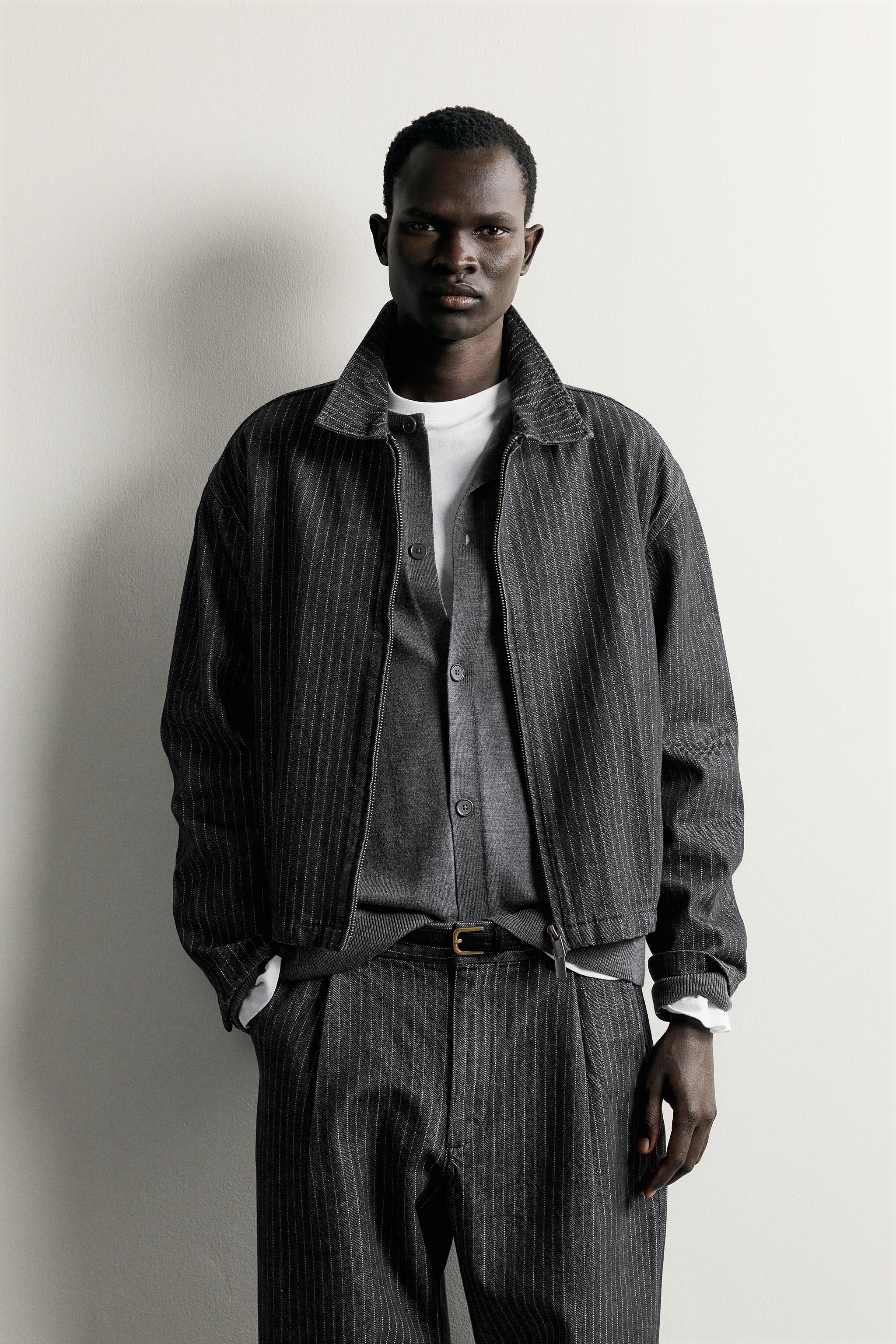 BLOUSON CROPPED À RAYURES