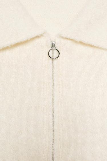 ZIP-UP LAPEL TOP - Ecru by Zara - Image 7