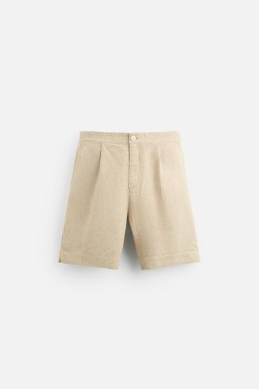BERMUDA LIN - VISCOSE - Beige clair de Zara