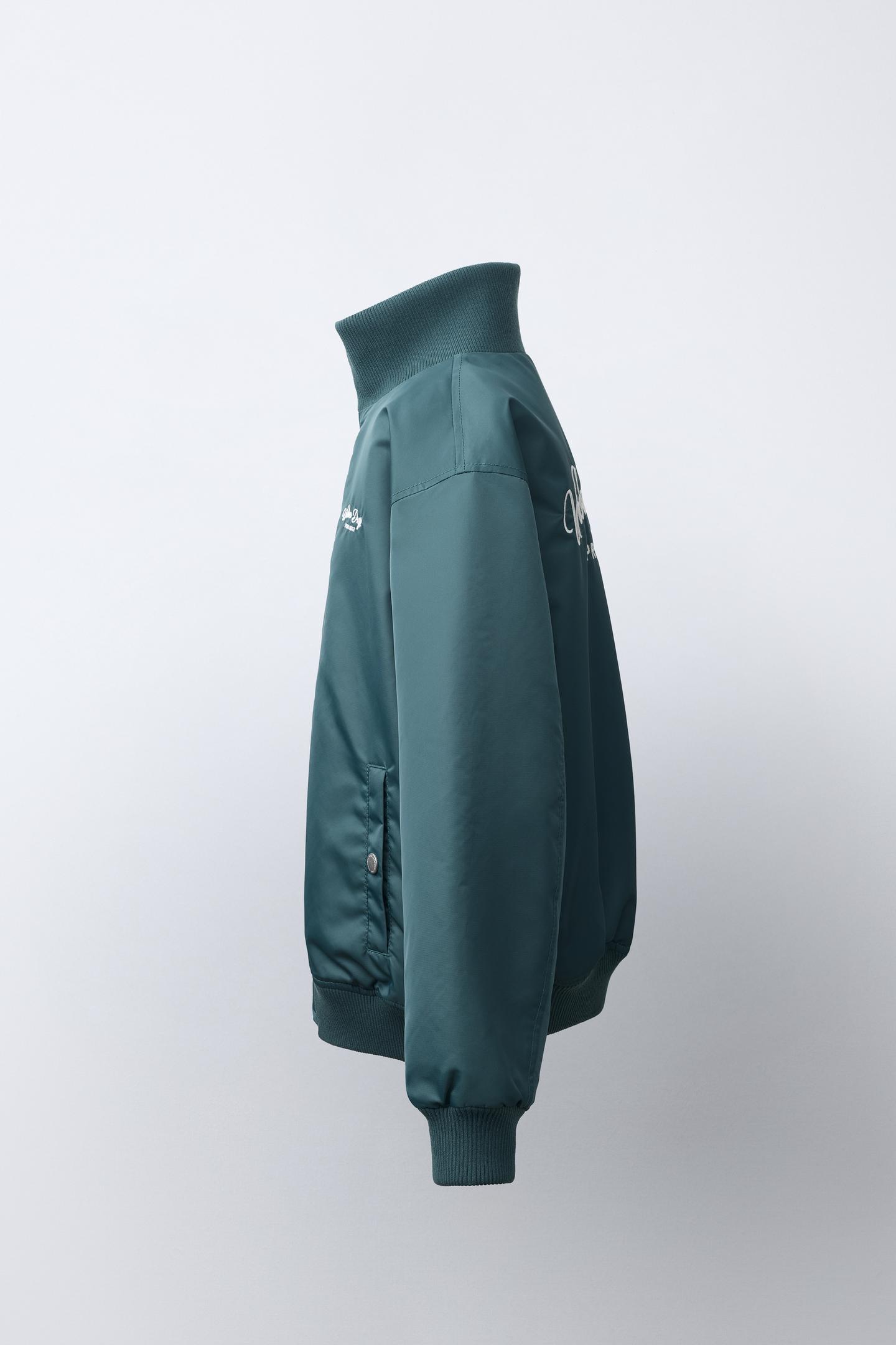 Детская куртка Zara Text Embroidery Bomber, цвет: Синий — фото 3
