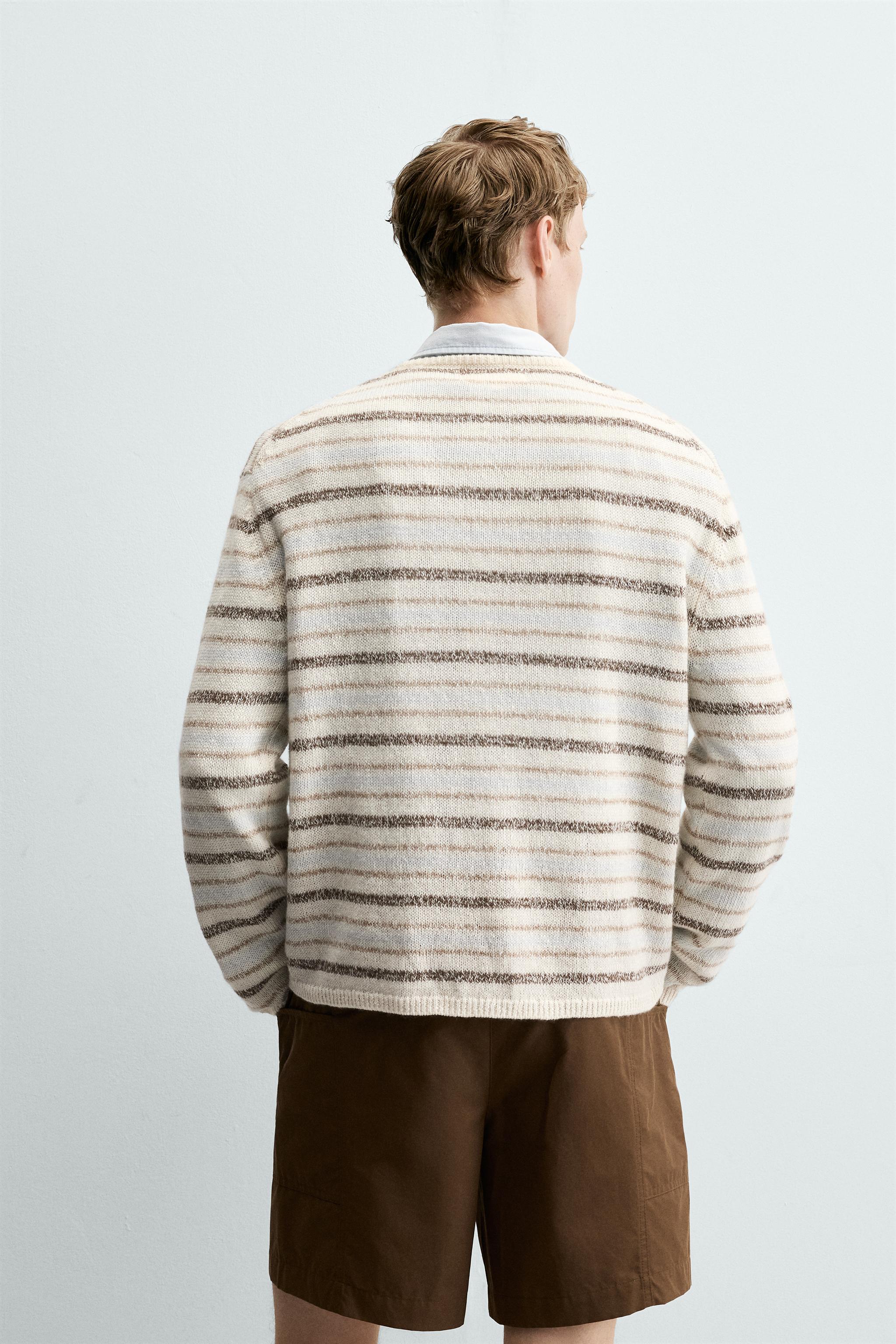 Мужские свитеры Zara LINEN - CASHMERE STRIPED JUMPER — фото 3