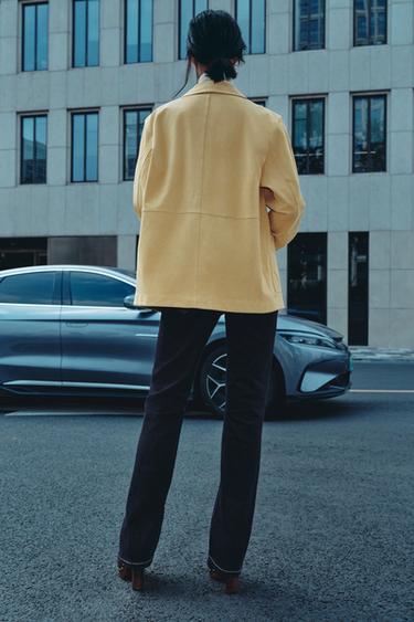 Zara ZW COLLECTION BOOTCUT 高腰牛仔褲 - 藍色