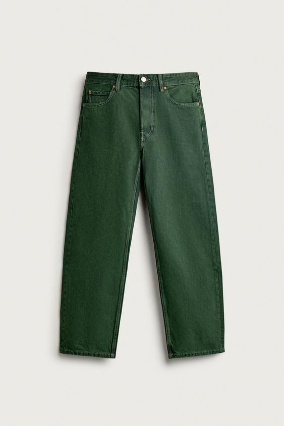 レギュラーフィットデニムパンツ - グリーン | ZARA Japan / 日本