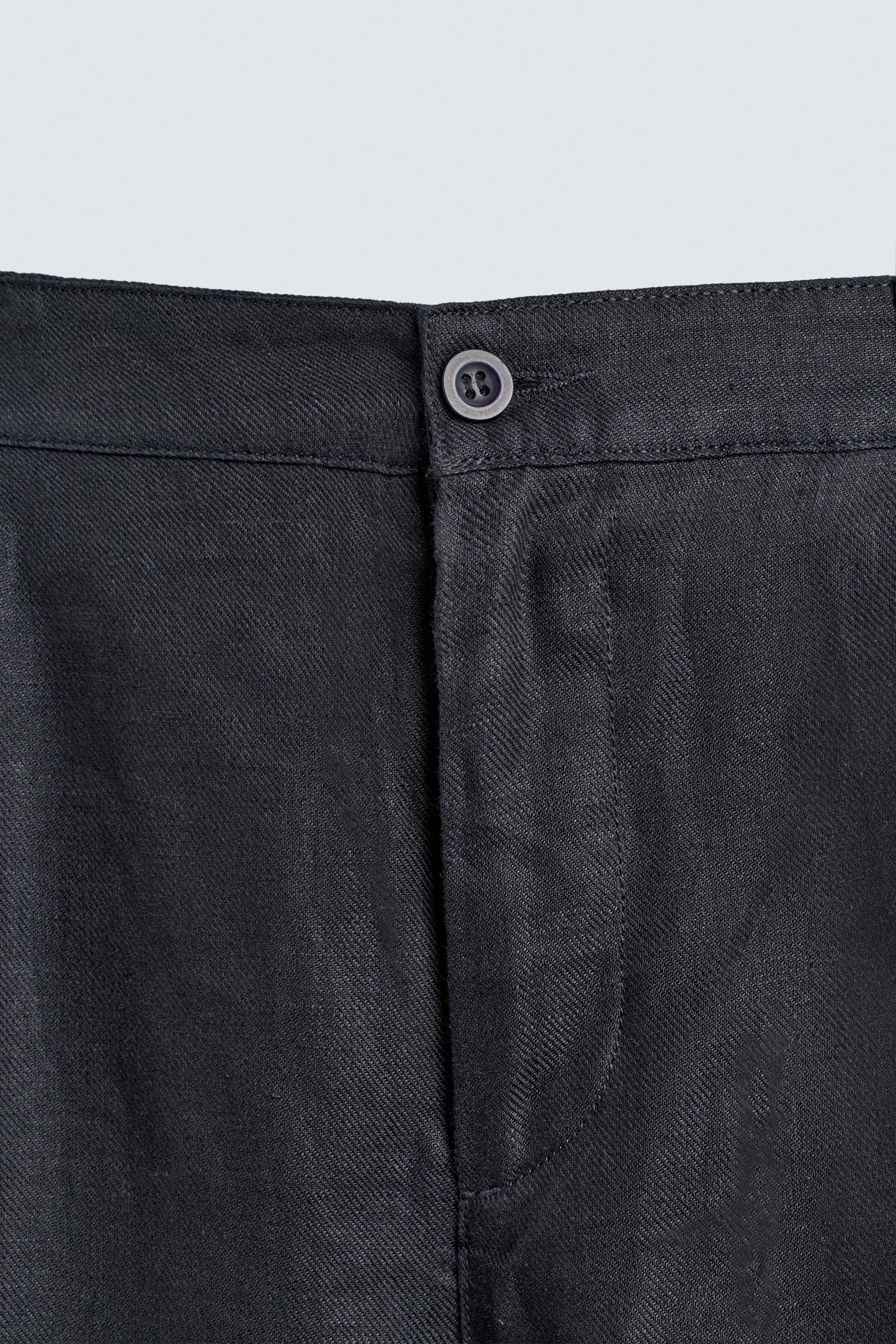 PANTALON À PLIS 100% LIN