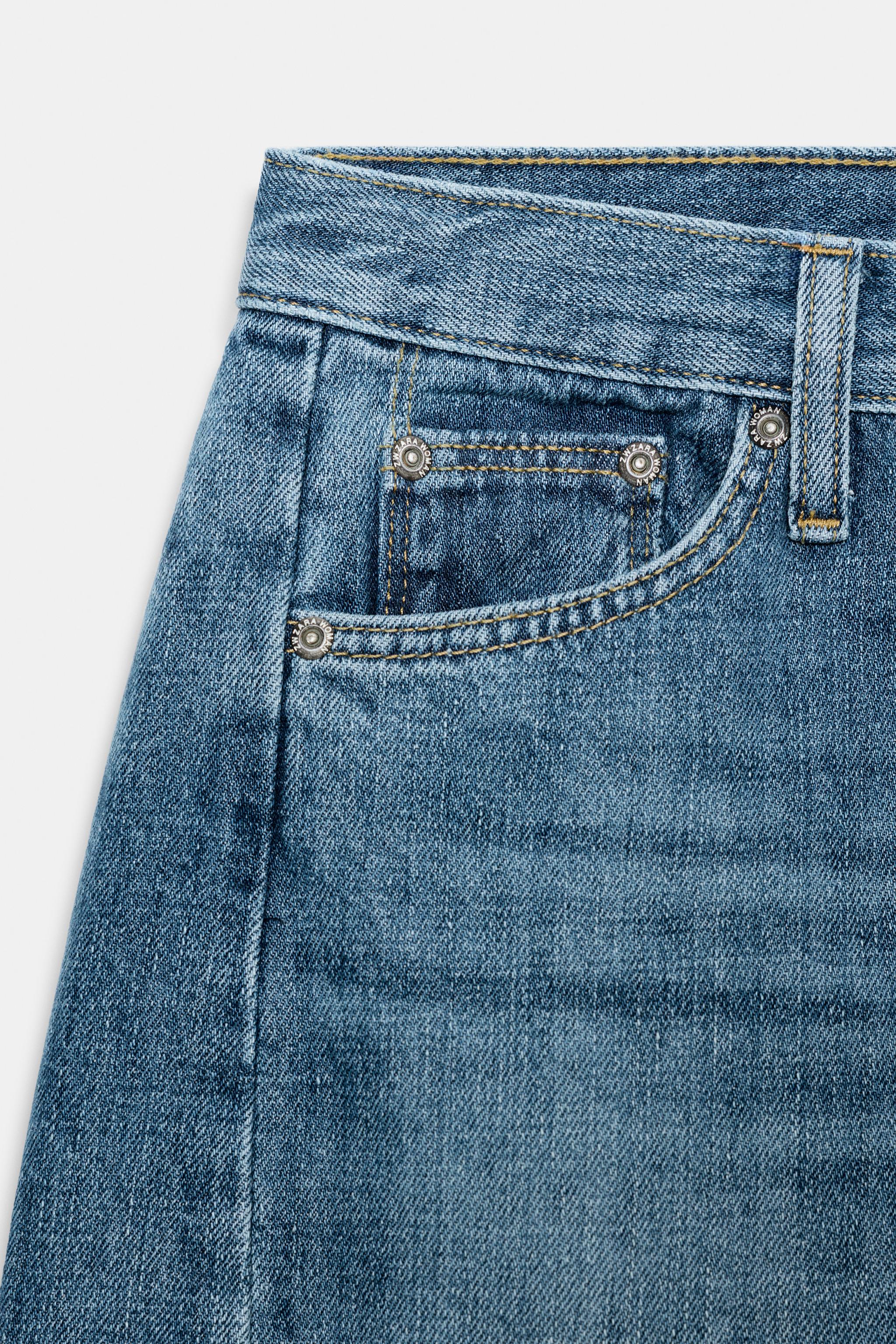Zara ZW COLLECTION ANKLE RELAXED ORTA BEL JEAN görsel 8