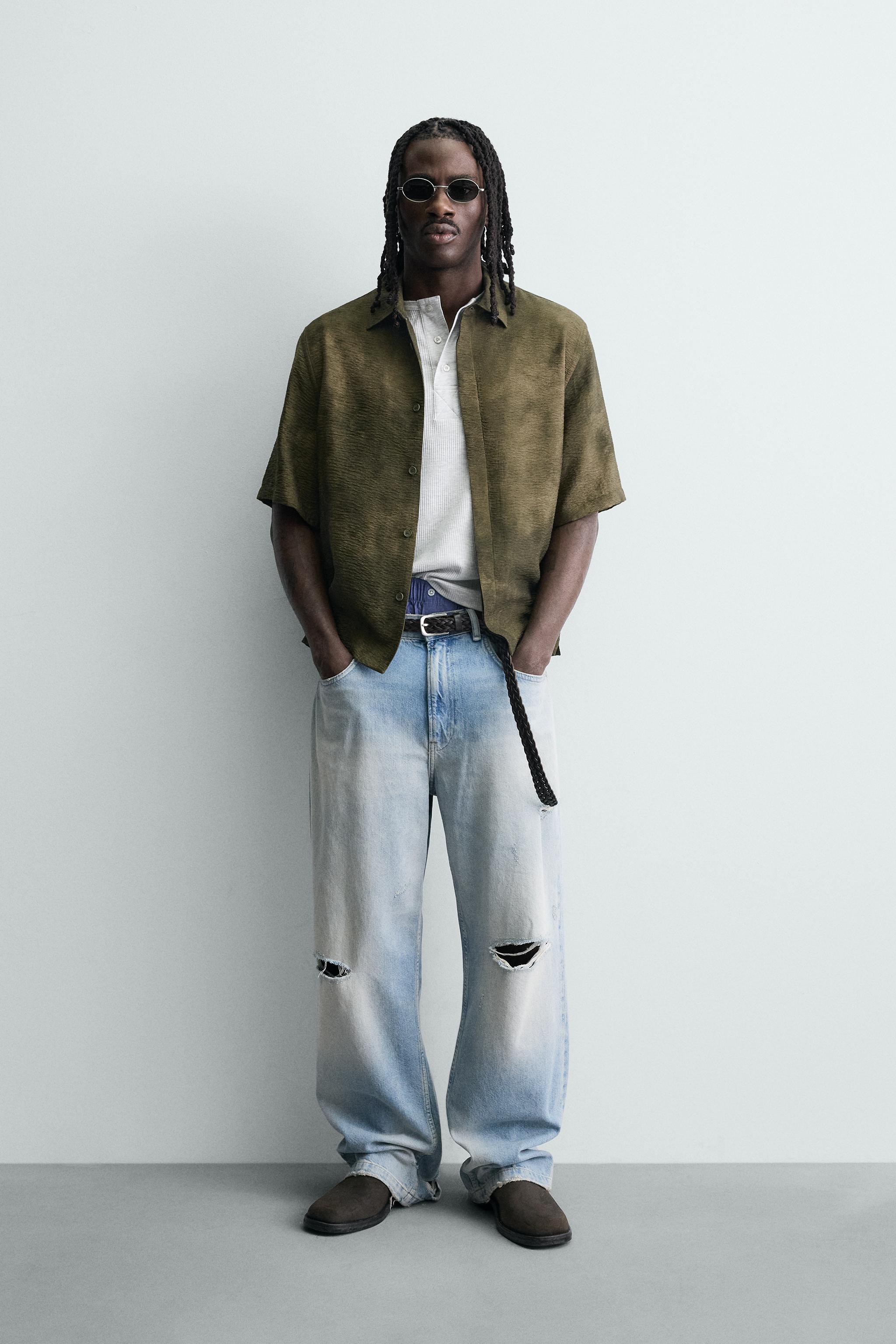 ABSTRACT PRINT RELAXED FIT SHIRT - Khaki | ZARA United States