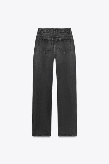 TRF HIGH-WAIST STRAIGHT LEG JEANS - Black by Zara - Image 6