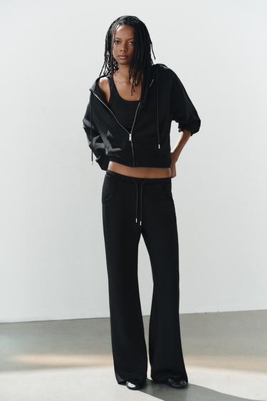 PANTALÓN FLARE INTERLOCK - Negro de Zara