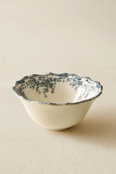 FLORAL EARTHENWARE SNACK BOWL - Blue by Zara - Image 5