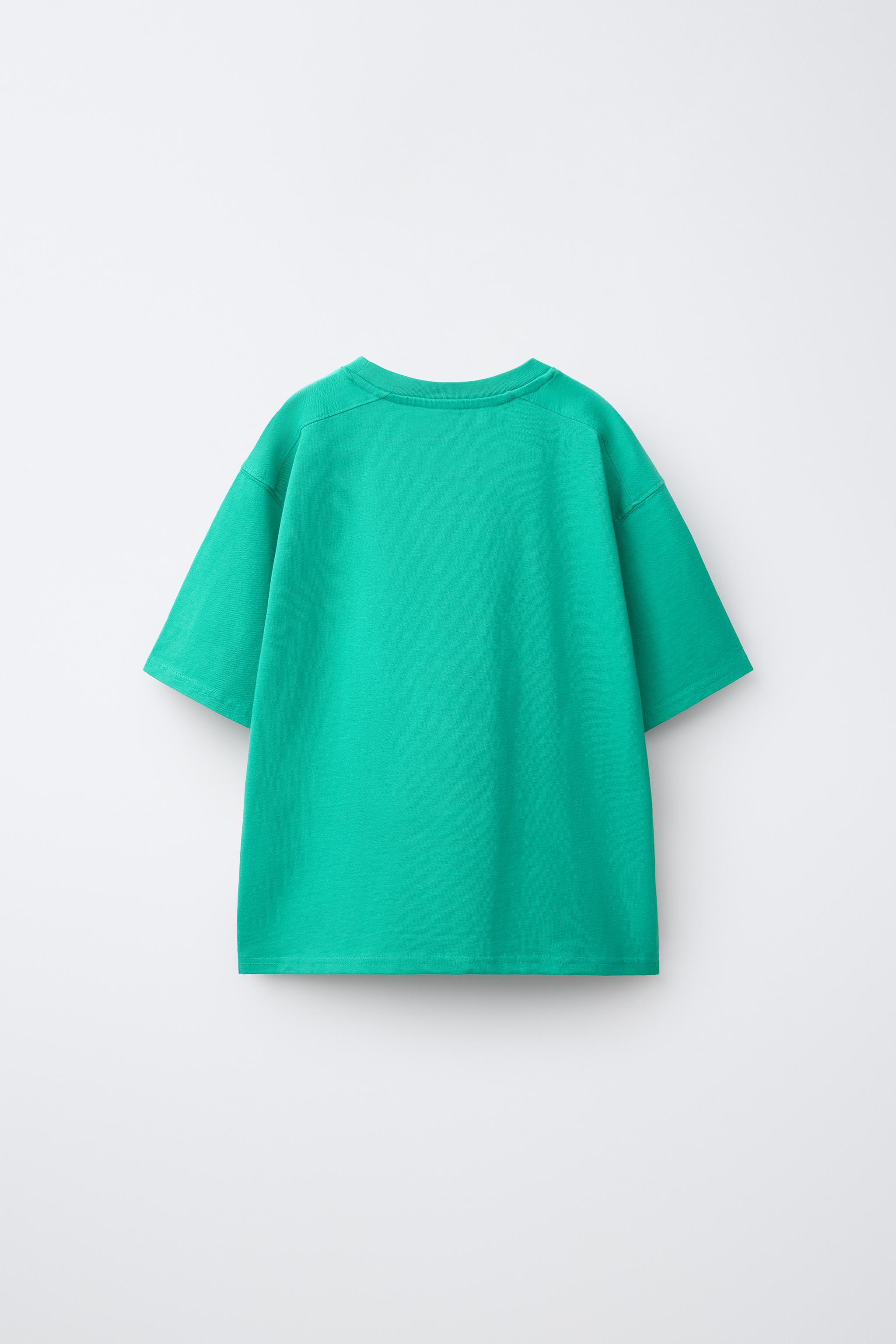 TEXT PRINT T-SHIRT — Turquoise