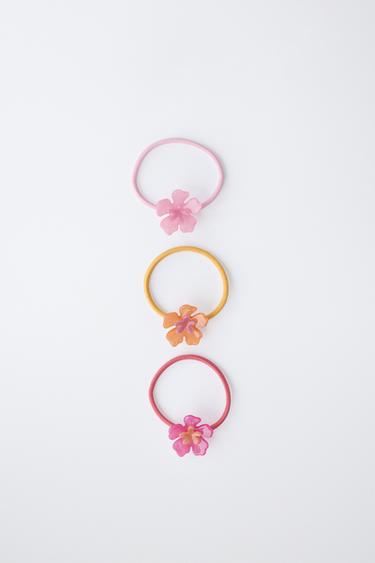 3-PACK HIBISCUS FLOWER SCRUNCHIES - Pinks by Zara