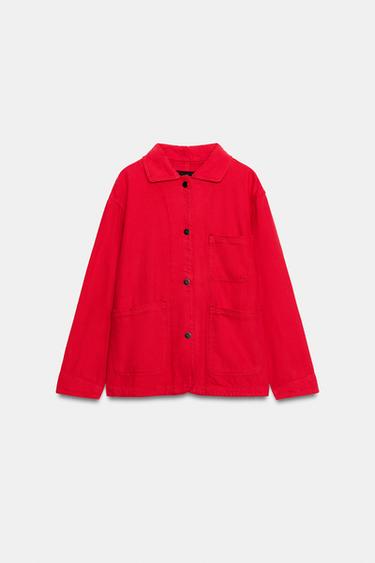 ZW COLLECTION OVERSIZE JACKET - Red by Zara