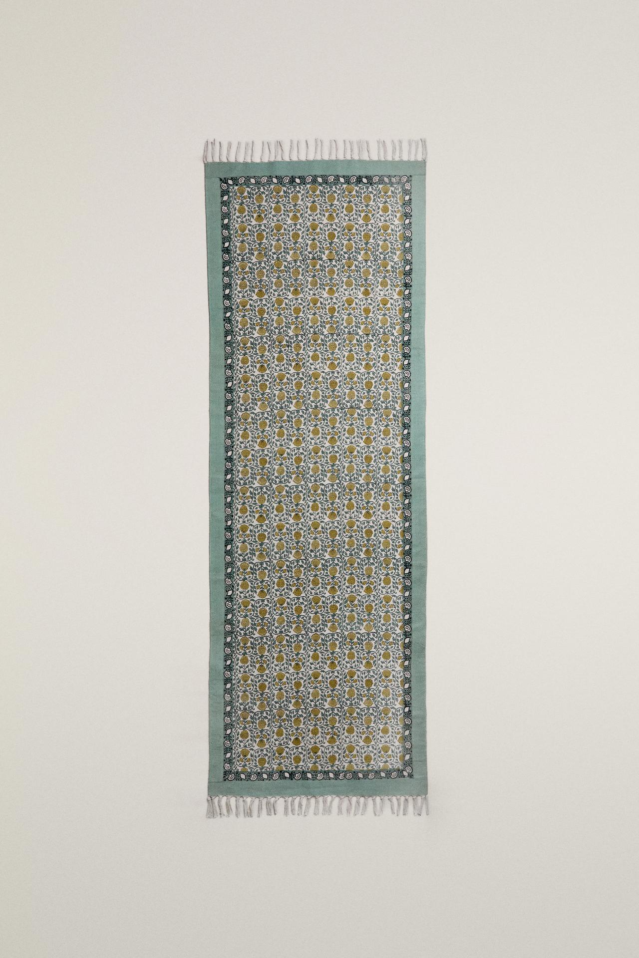 REVERSIBLE COTTON AREA RUG — Blue / Green