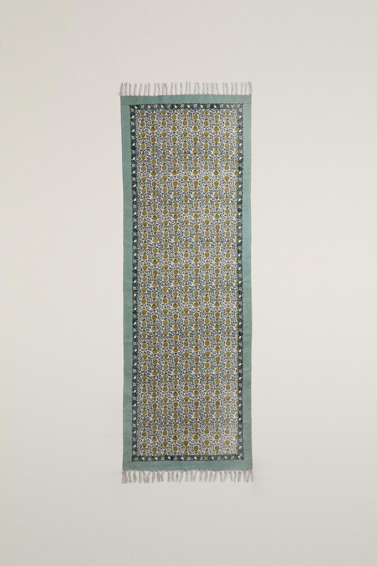 REVERSIBLE COTTON AREA RUG — Blue / Green