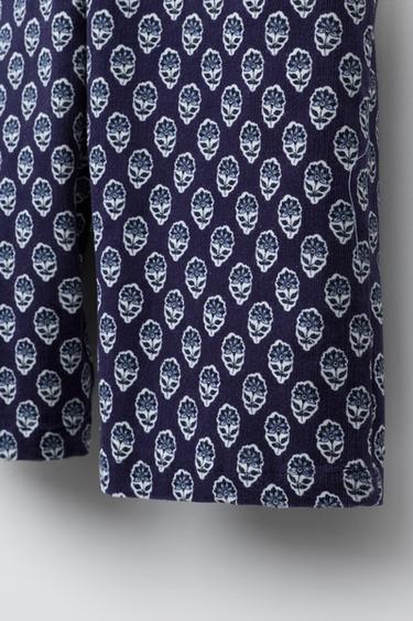 SALOPETTE LONGUE EN VELOURS CÔTELÉ IMPRIMÉ FLEURS - Bleu de Zara - Image 3