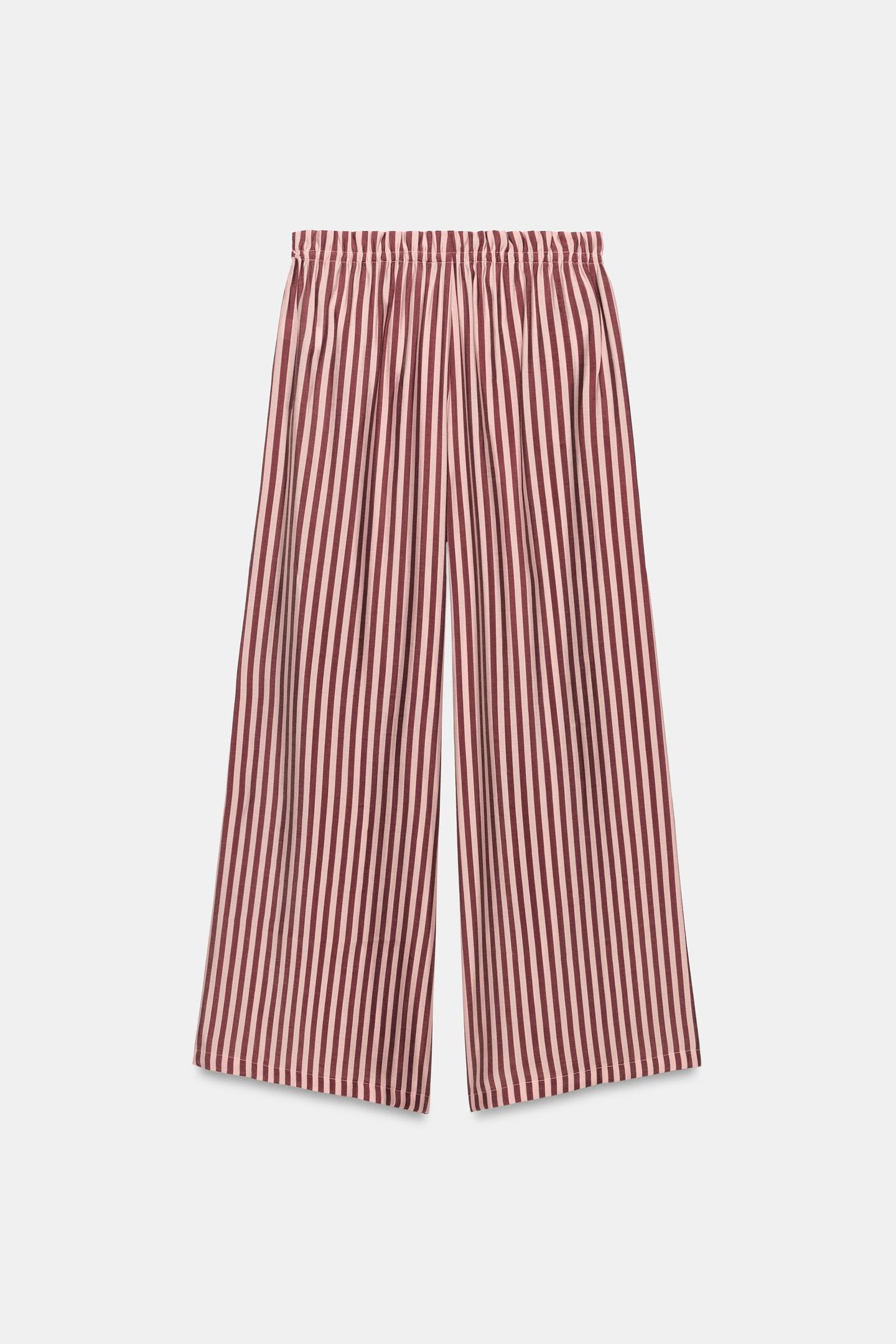 Брюки Zara Striped Wide Leg, цвет: Pinks — фото 6