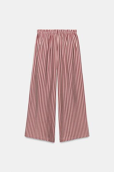 PANTALON LARGE À RAYURES - Roses de Zara - Image 5