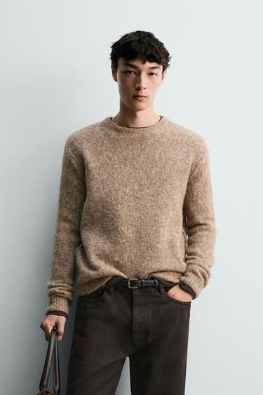 TEXTURED WOOL JUMPER - camel by Zara