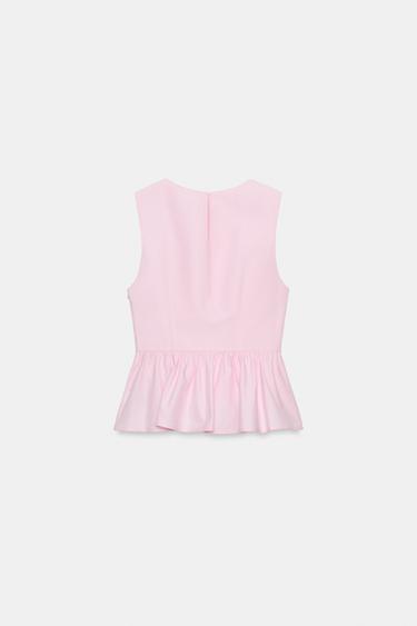 PEPLUM TOP WITH FROG FASTENING - Pink by Zara - Image 7