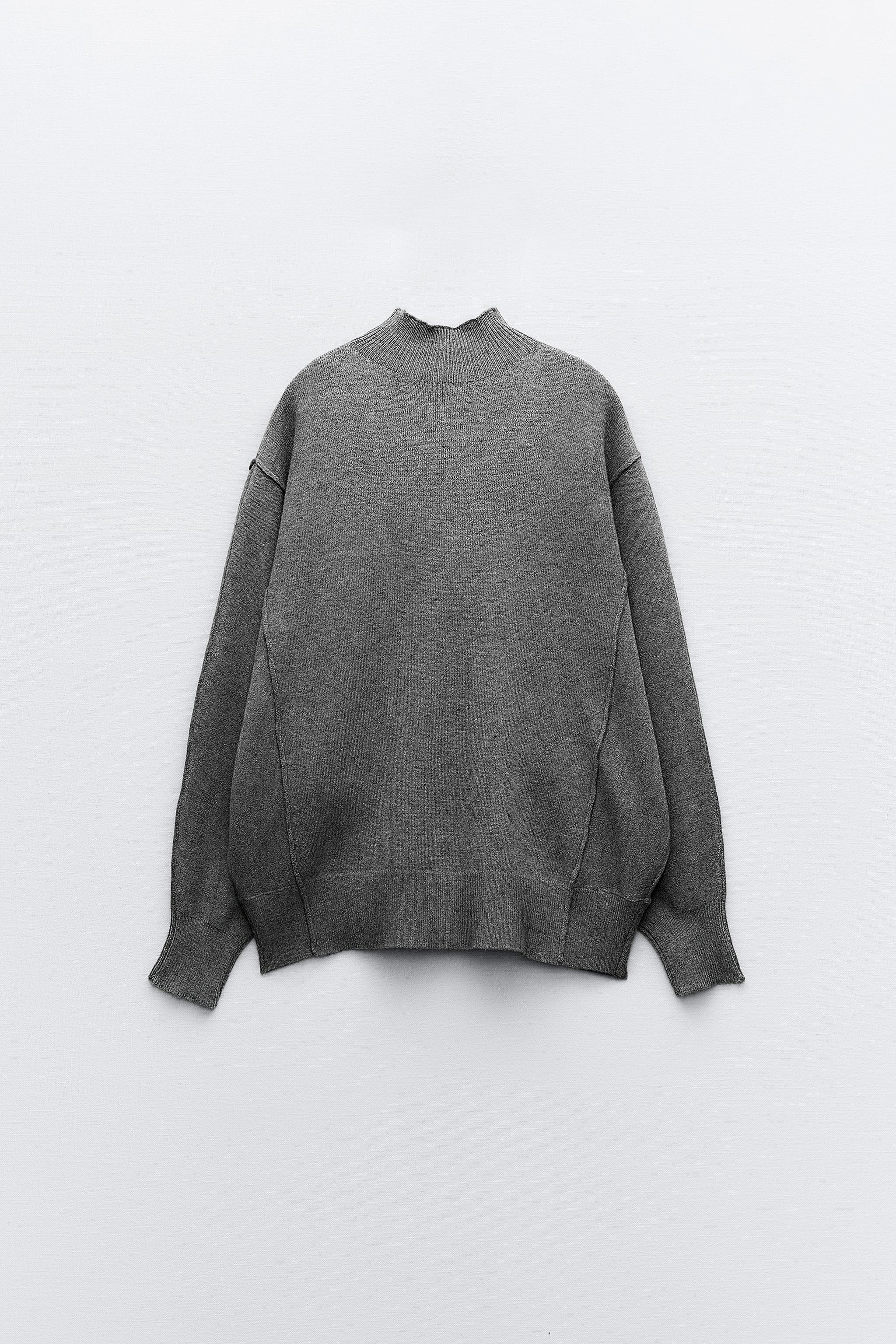 BASIC OVERSIZED KNIT SWEATER - Gray | ZARA United States