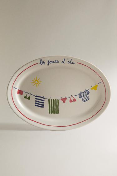 SUMMER STONEWARE SERVING DISH | DIEGO NINE - Red by Zara