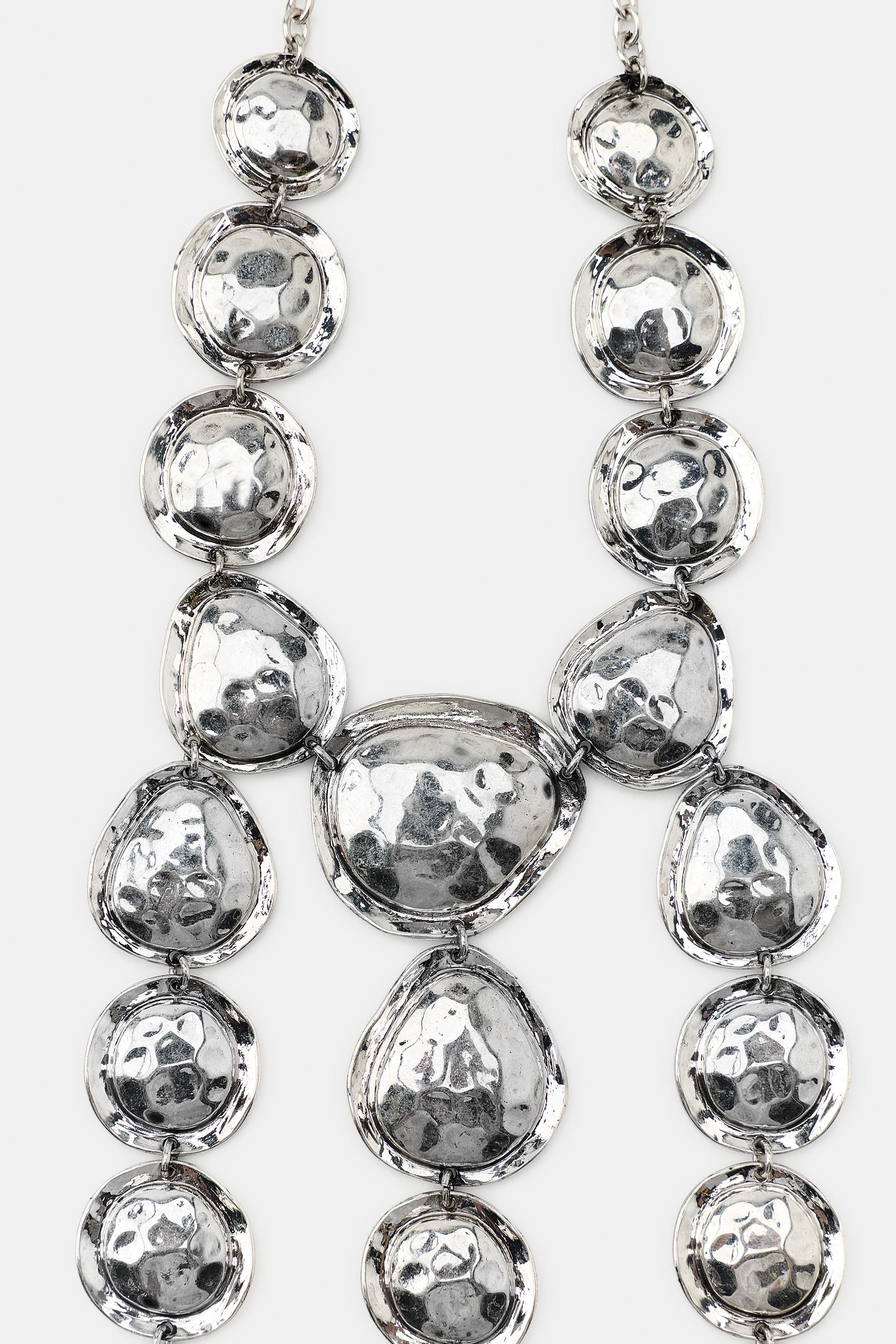 Женские аксессуары Zara METAL PIECE NECKLACE — фото 3