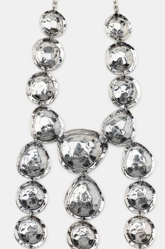 METAL PIECE NECKLACE - Silver by Zara - Image 4