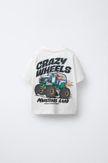 CAR PRINT T-SHIRT - Oyster-white by Zara - Image 1