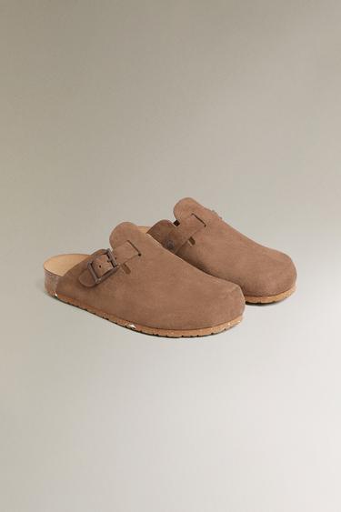 LEATHER CLOGS WITH BUCKLES - Brown by Zara - Image 2
