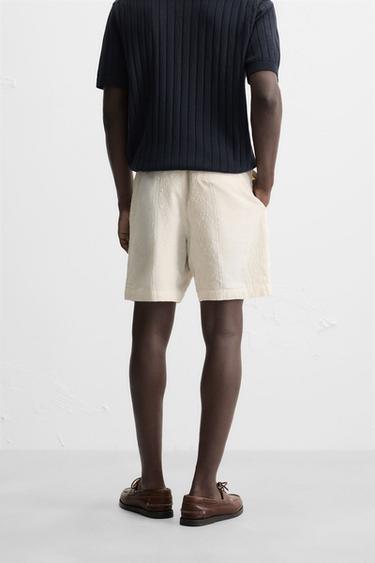 BERMUDA STRUCTURE JACQUARD - Blanc cassé de Zara - Image 2
