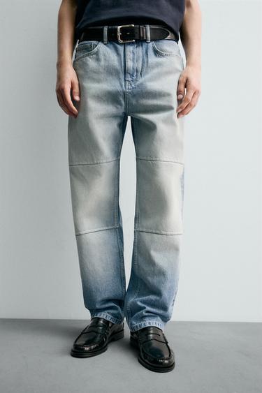 STRAIGHT-LEG SEAM JEANS - Light blue by Zara - Image 4