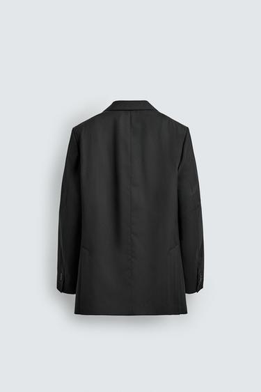 VESTE DE COSTUME CROISÉE 100 % LAINE - Noir de Zara - Image 7