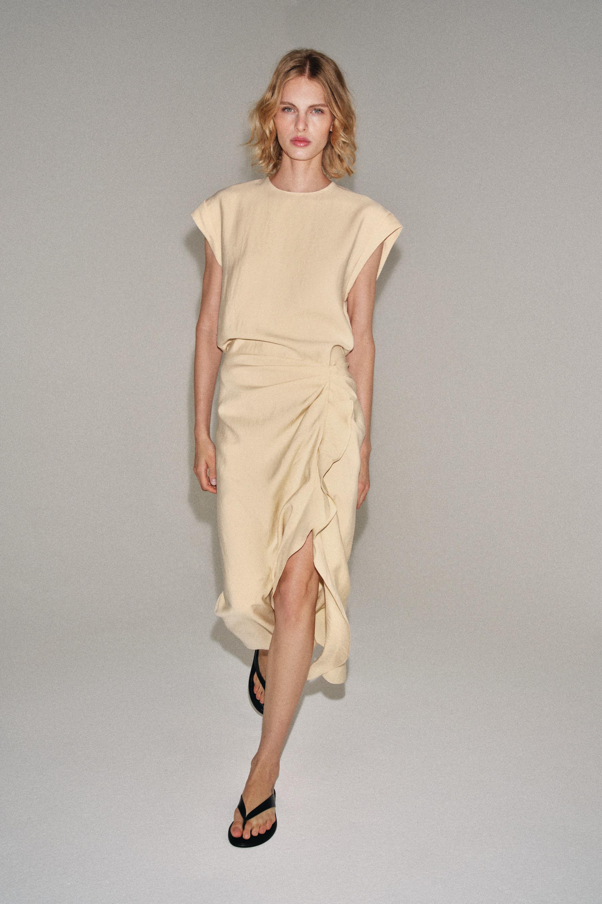 ZW COLLECTION MIDI DRESS WITH RUFFLES