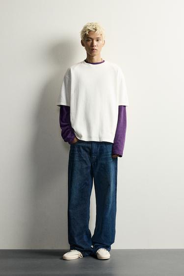 WASHED PRINTED KNIT T-SHIRT - Oyster-white by Zara - Image 0