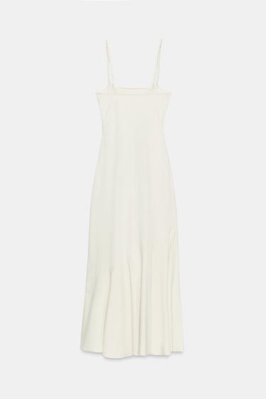 LONG DRAPED DRESS - Oyster-white by Zara - Image 7